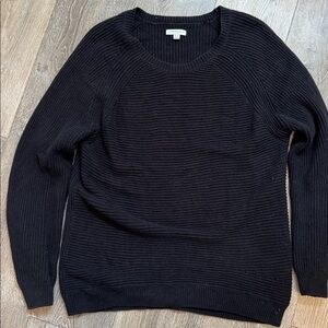 Katherine Barclay Black Long Sleeve Fitted Cozy Sweater (L) 98%ctn 2% spdx 0086